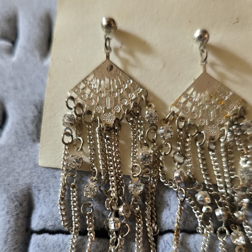 Source Unknown Silver Dangle Earrings - image 3
